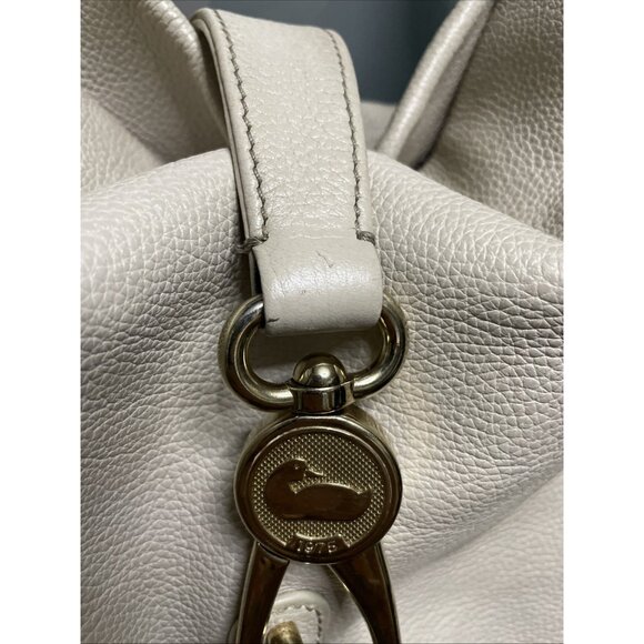 Dooney & Bourke Belvedere XL Ivory Pebbled Leather Hobo Shoulder Hand Bag Purse - Picture 12 of 16